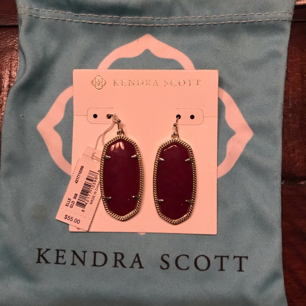 Kendra Scott Elle earrings - Gold and Maroon